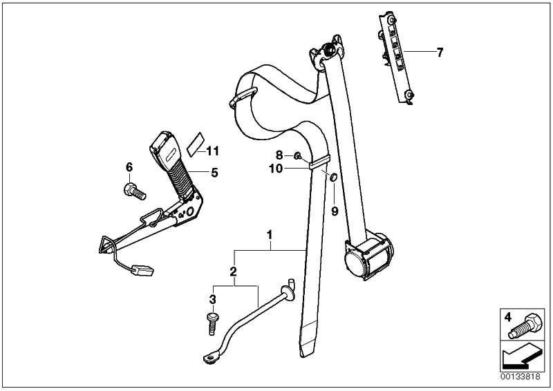 BMW本物のベルトハイツ調整ミニ（72117061253）| 72117061253