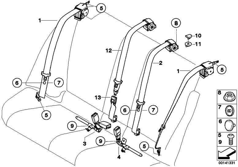 BMW左の後ろの本物の下部ベルト3（72117211595）| 72117211595