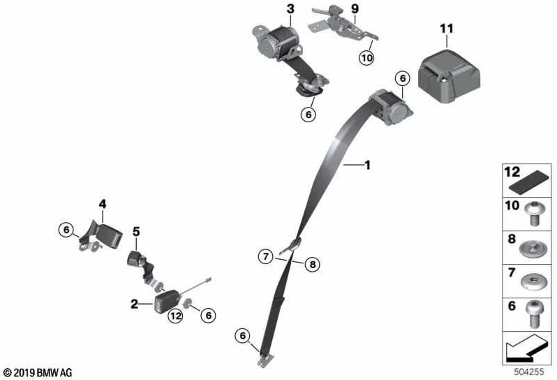 BMW左黒（72117425071）のBMW本物のObergurt | 72117425071