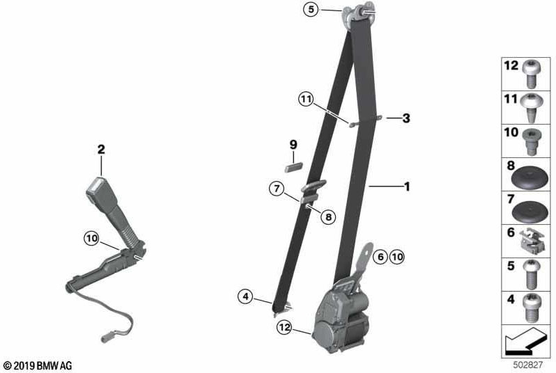 BMW本物のObergurt Front Left（72118058477）| 72118058477