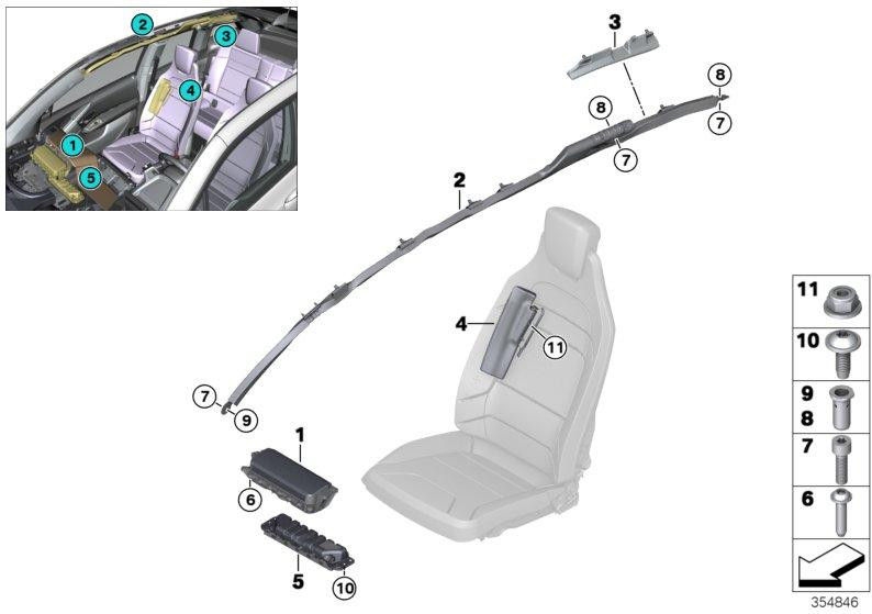 BMW本物のホルターエアバッグ右（72127336706）| 72127336706