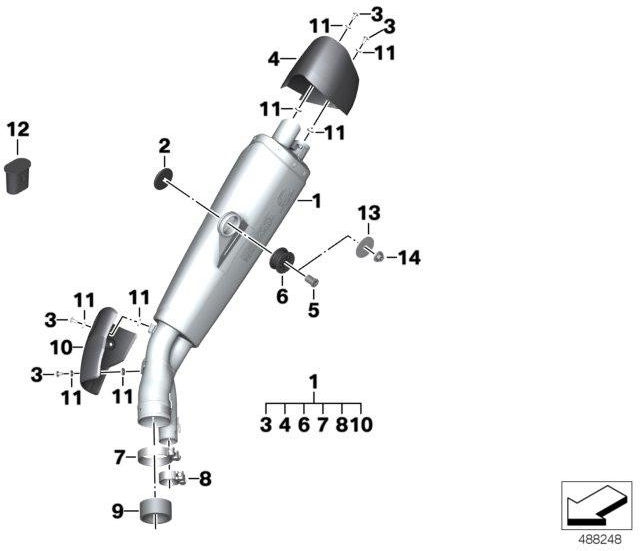 BMW本物のHP Carbon Hitzschutzuklende Akrapovic（77118526085）| 77118526085