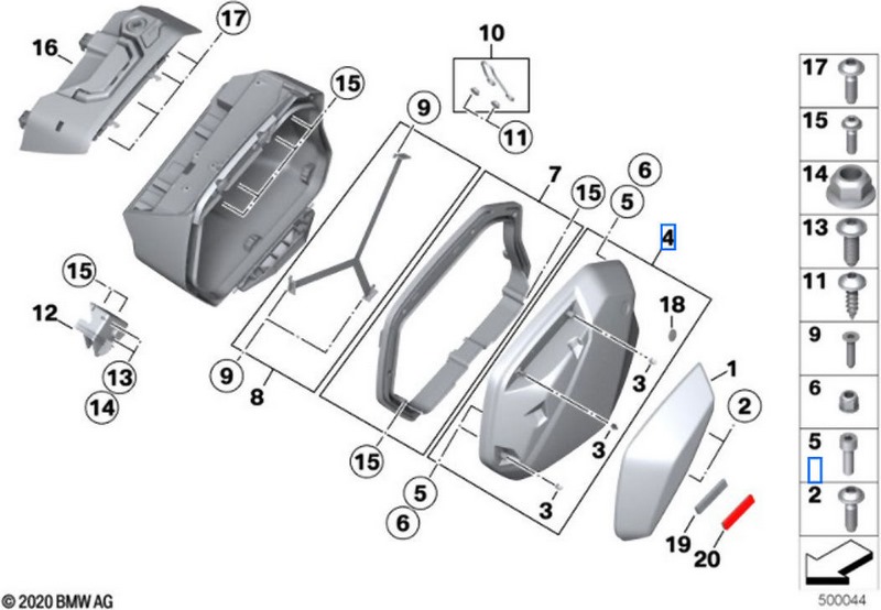 BMW本物の修理セットSichtframe right（77419830244）| 77419830244