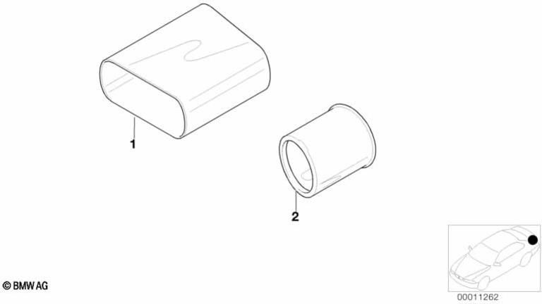 BMW本物のアースパイプクロム47x94 mm、90mm（82129405003）| 82129405003