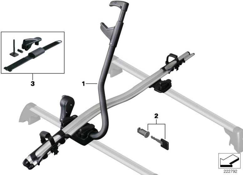 BMW本物のスペアパーツキット自転車ホルダー1シリーズ5シリーズX1 X3 X5 X5 Z8 MINI（82732182449）| 82732182449