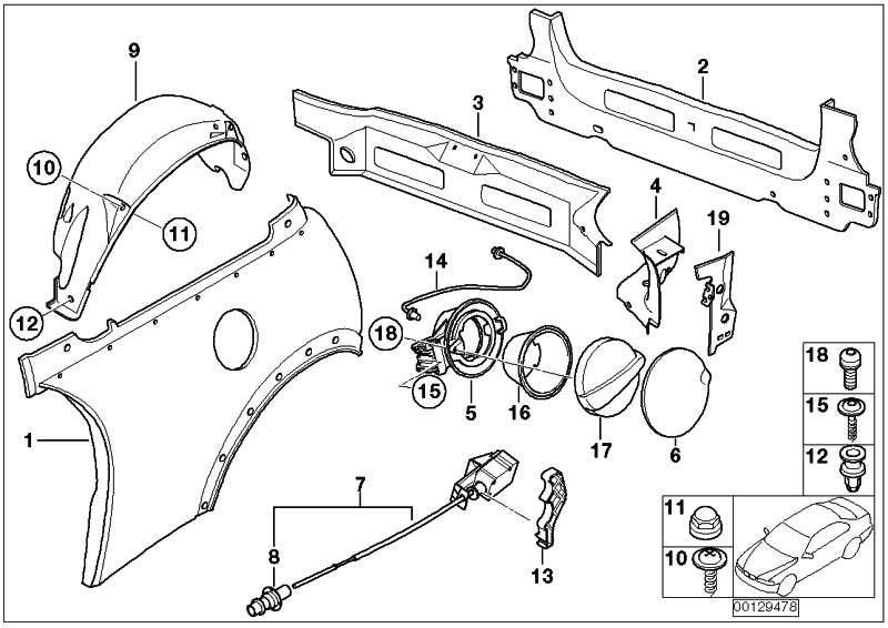 BMW本物のブラインドニエットN3 1シリーズ5シリーズ7シリーズX1 X3 X6 Z4 MINI（83190301421）| 83190301421