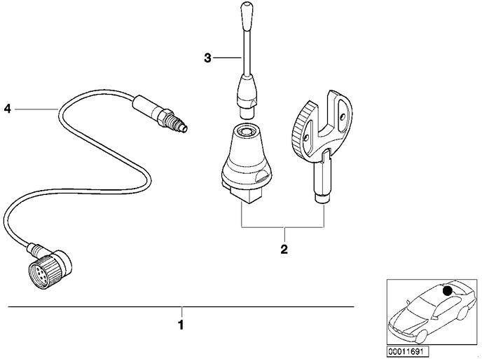 BMW本物のアンテナベースDachtefonantne D-Netz（84538371805）| 84538371805