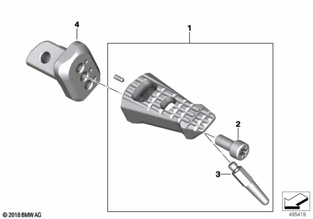 BMW Footrest Hinge, Left - BMW-Motorrad | 46719829541 - Webike Thailand