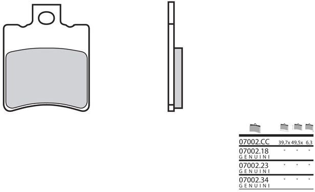 BREMBO Brake Pads 07002CC Carbon Ceramic | 07002CC - Webike Thailand