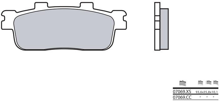 BREMBO Brake Pads 07069XS Carbon Ceramic Organic | 07069XS - Webike Thailand