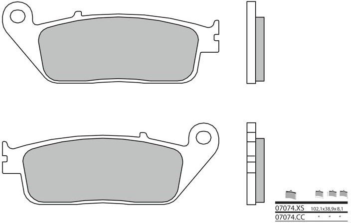 BREMBO Brake Pads 07074XS Carbon Ceramic Organic | 07074XS - Webike Thailand
