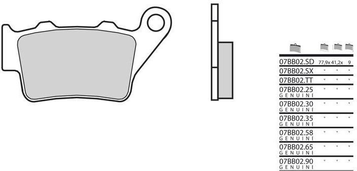 BREMBO Brake Pads 07BB02SD Sintered Metal | 07BB02SD - Webike Thailand