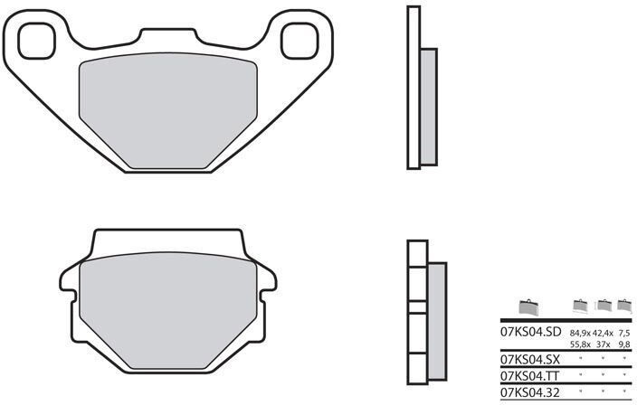 BREMBO Brake Pads 07KS04SD Sintered Metal | 07KS04SD - Webike Thailand