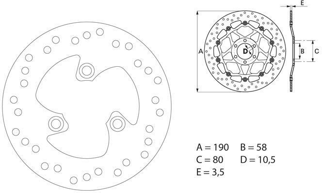 BREMBO Oro Brake Disc Round Fix | 68B40716 - Webike Thailand