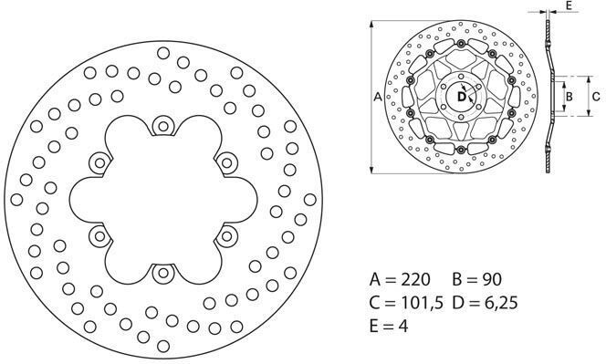 BREMBO Oro Brake Disc Round Fix | 68B40735 - Webike Thailand