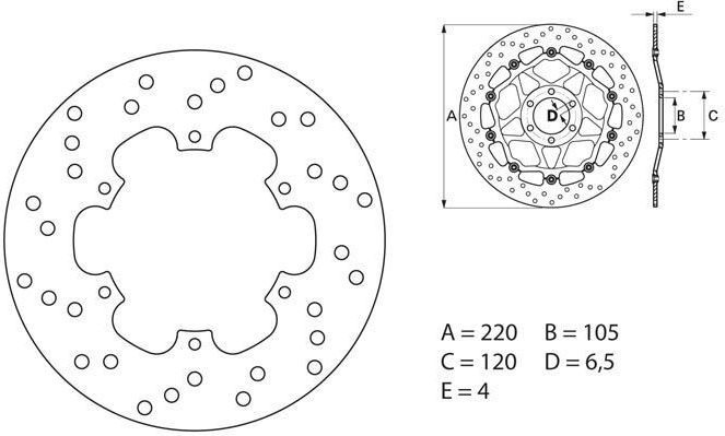 BREMBO Oro Brake Disc Round Fix | 68B40738 - Webike Thailand