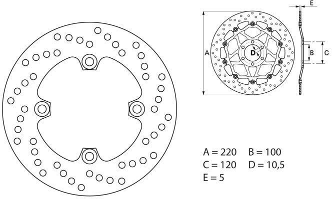 BREMBO Oro Brake Disc Round Fix | 68B40747 - Webike Thailand