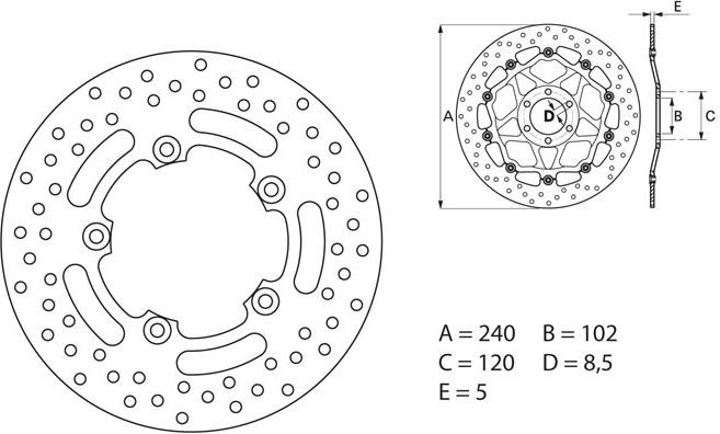 BREMBO Oro Brake Disc Round Fix | 68B40760 - Webike Thailand