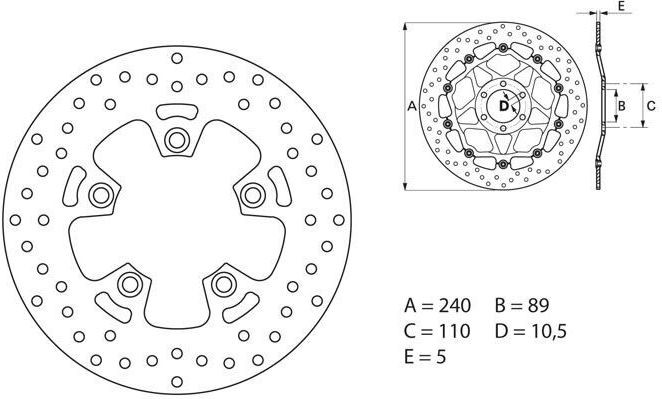BREMBO Oro Brake Disc Round Fix | 68B40771 - Webike Thailand