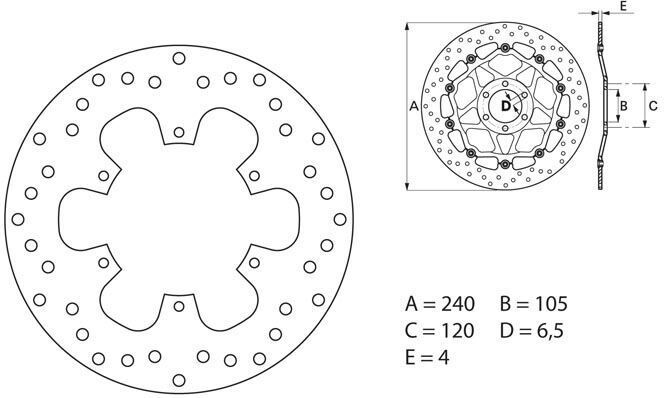 BREMBO Oro Brake Disc Round Fix | 68B40774 - Webike Thailand