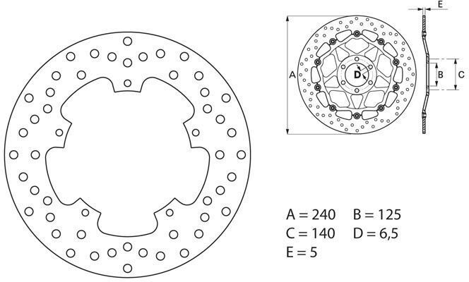 BREMBO Oro Brake Disc Round Fix | 68B40777 - Webike Thailand