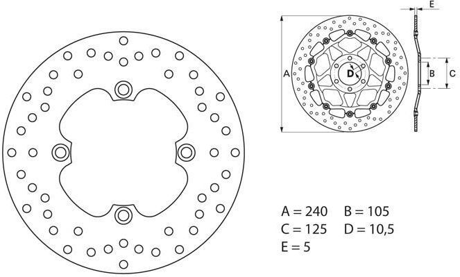 BREMBO Oro Brake Disc Round Fix | 68B40780 - Webike Thailand