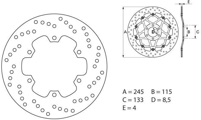 BREMBO Oro Brake Disc Round Fix | 68B40791 - Webike Thailand