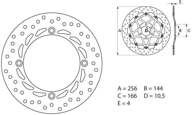 BREMBO Oro Brake Disc Round Fix | 68B407A5 - Webike Thailand