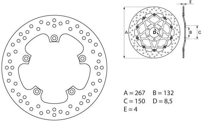 BREMBO Oro Brake Disc Round Fix | 68B407C3 - Webike Thailand