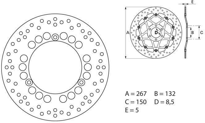 BREMBO Oro Brake Disc Round Fix | 68B407C4 - Webike Thailand