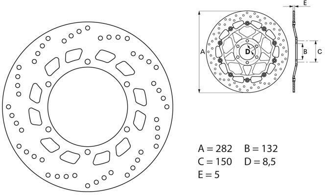 BREMBO Oro Brake Disc Round Fix | 68B407D0 - Webike Thailand