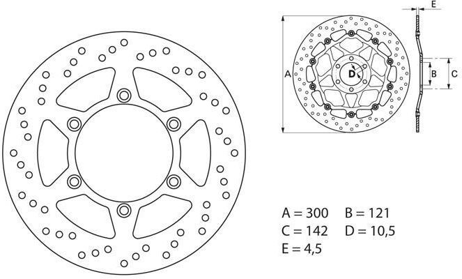 BREMBO Oro Brake Disc Round Fix | 68B407D5 - Webike Thailand