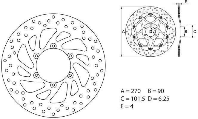 BREMBO Oro Brake Disc Round Fix | 68B407E5 - Webike Thailand
