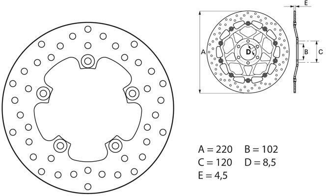 BREMBO Oro Brake Disc Round Fix | 68B407G2 - Webike Thailand