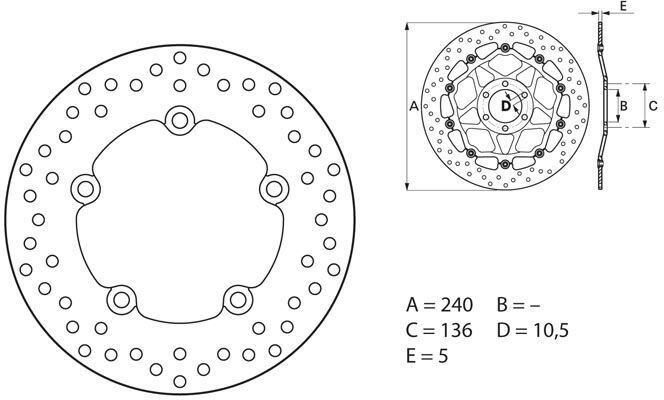 BREMBO Oro Brake Disc Round Fix | 68B407G8 - Webike Thailand