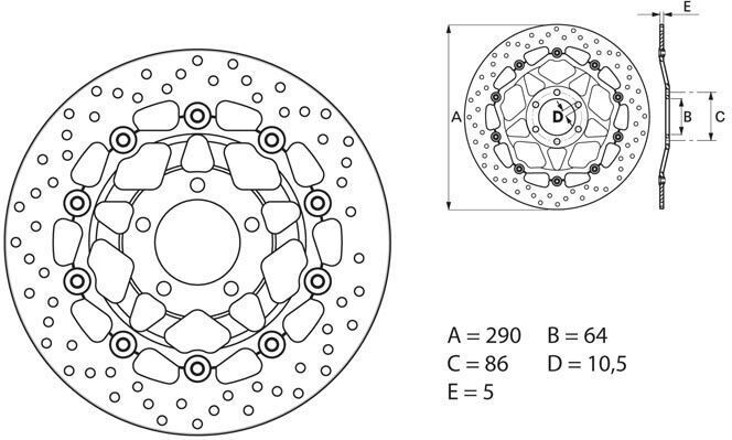 BREMBO Oro Brake Disc Round Floating | 78B40820 - Webike Thailand