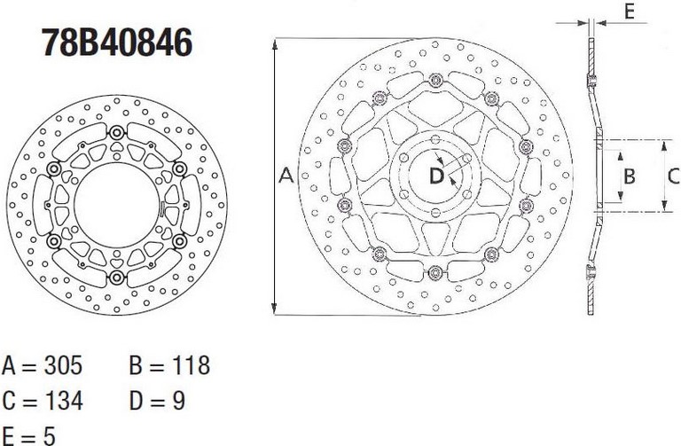 BREMBO Oro Brake Disc Round Floating | 78B40846 - Webike Thailand