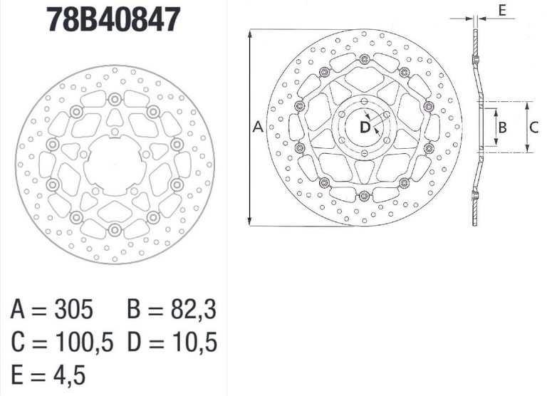 BREMBO Oro Brake Disc Round Floating | 78B40847 - Webike Thailand