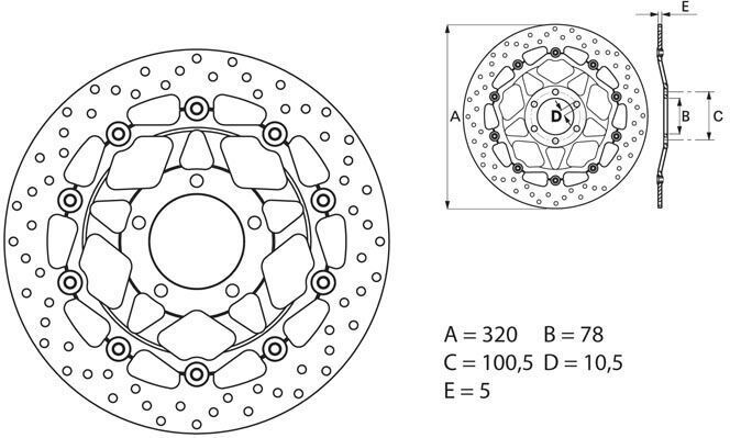 BREMBO Oro Brake Disc Round Floating | 78B40873 - Webike Thailand