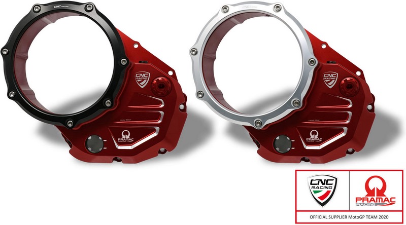 CNC Racing Clear cover oil bath clutch Ducati Pramac Racing Limited Edition, Red/Black | CA501RBPR - Webike Thailand