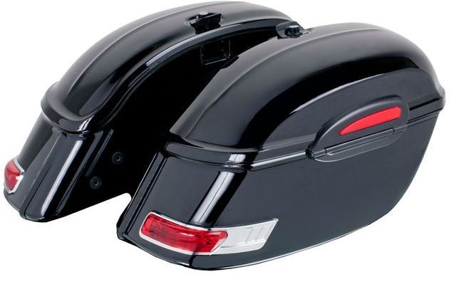 Custom Acces Rigid Saddlebags Touring Model, Black | AMZ002N - Webike Thailand
