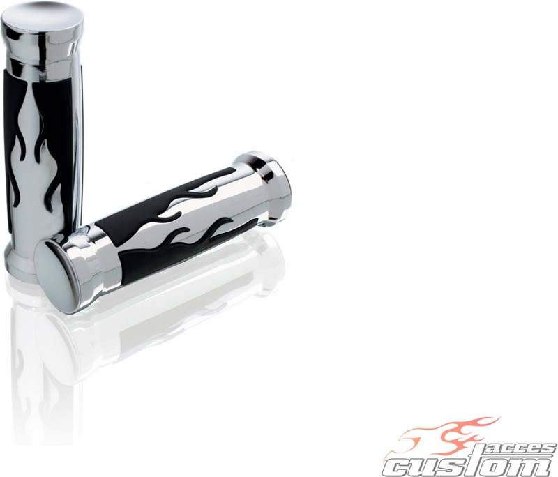 Custom Acces Grips Set Model Fire, Inox | PI0001J - Webike Thailand