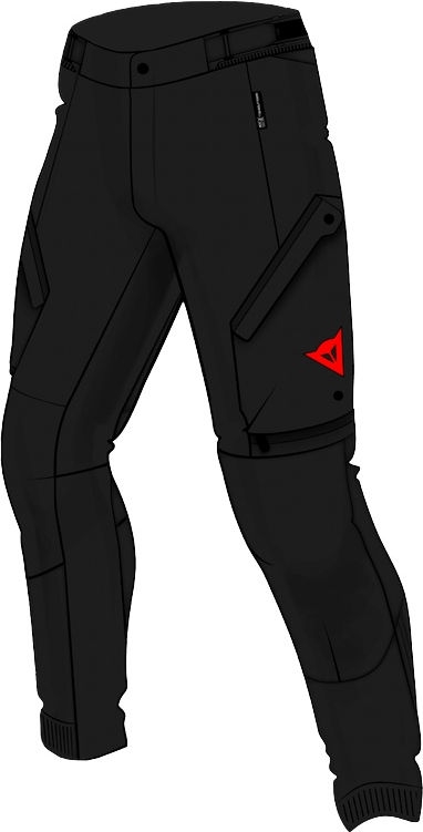 Dainese MANGEN ABS&Oslash;LUTESHELL PRO PANTS S/T, BLACK/BLACK, Size 55S | 201670001763155S