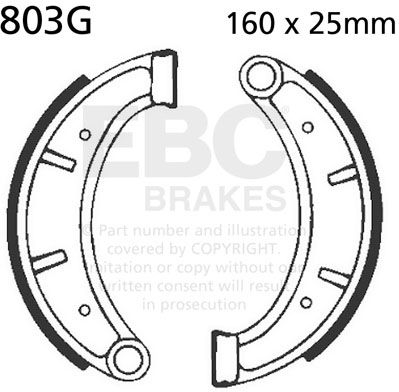 EBC-Brakes Motorcycle Grooved Replacement Brake Shoes to fit Front Left - Webike Thailand