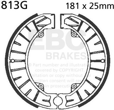 EBC-Brakes Motorcycle Grooved Replacement Brake Shoes to fit Rear Right - Webike Thailand