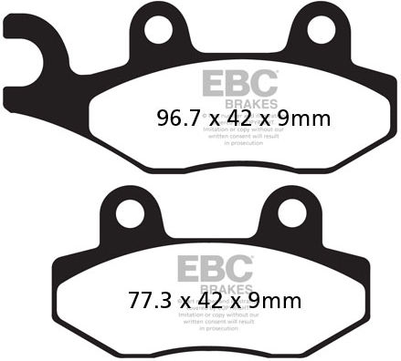 EBC-Brakes British Made Kevlar® Organic FA Series Brake Pads to fit Front Left - Webike Thailand