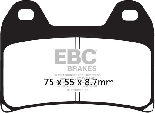 EBC-Brakes USA Made Double-H Series Sintered Brake Pads to fit Front Left - Webike Thailand
