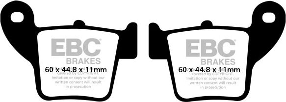 EBC-Brakes Carbon TT Pads for Enduro/MX Bikes to fit Rear Right - Webike Thailand