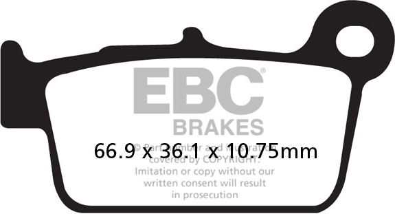 EBC-Brakes Carbon TT Pads for Enduro/MX Bikes to fit Rear Left - Webike Thailand