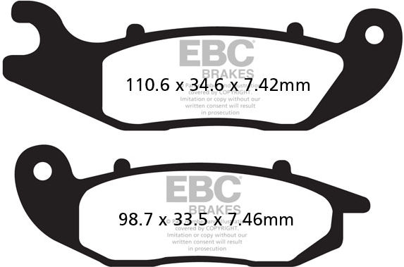 EBC-Brakes Carbon TT Pads for Enduro/MX Bikes to fit Front Left - Webike Thailand